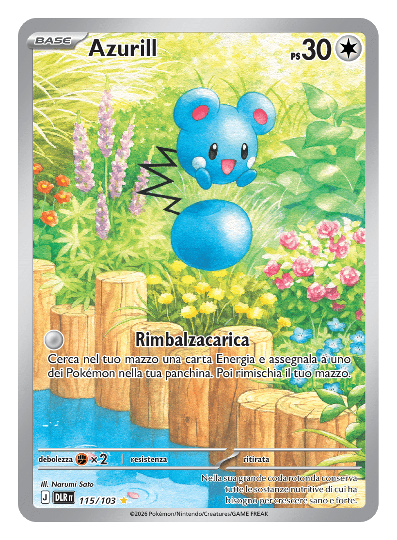 Azurill - Dominio Delta (Illustration Rare) [DLR-115] — immagine italiana DLR IT — anteprima Pokémon Millennium / The Pokémon Company Immagine principale del prodotto