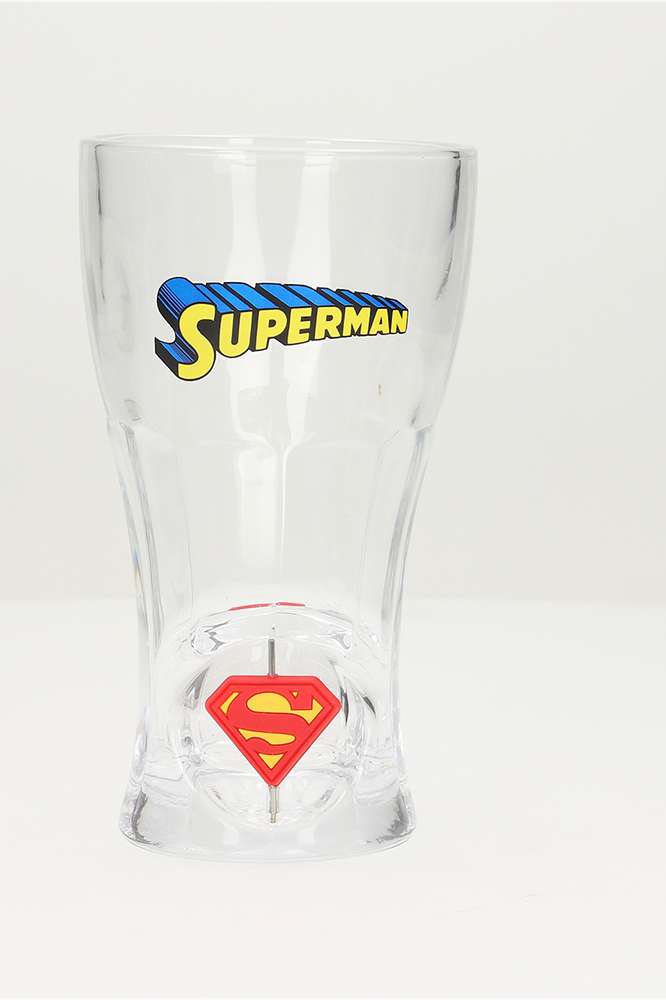 Superman Spinning Logo Soda Glass