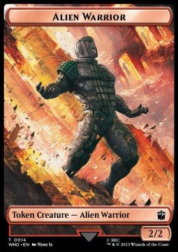 Alien Rhino Token (W 4/4) // Alien Warrior Token (R 2/2) (V.1)