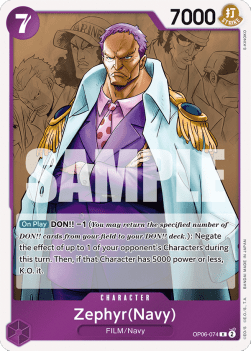 Zephyr (Navy) (OP06-074) Immagine principale del prodotto