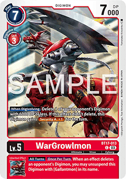 WarGrowlmon (BT17-013) Immagine principale del prodotto