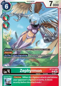 Zephyrmon (BT18-049) (V.1) Immagine principale del prodotto