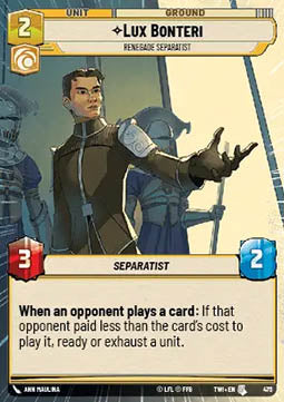 Lux Bonteri, Renegade Separatist Immagine principale del prodotto