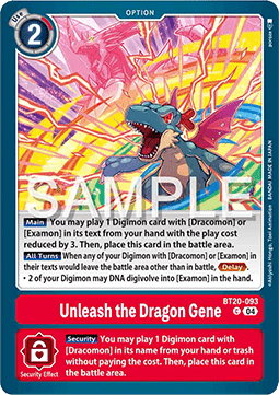 Unleash the Dragon Gene (BT20-093) Immagine principale del prodotto