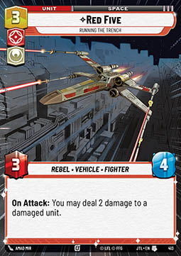 Red Five, Running the Trench