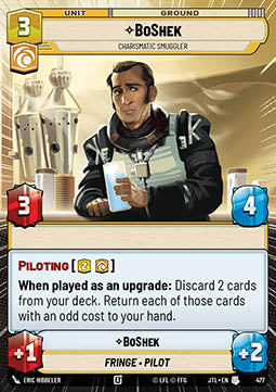 BoShek, Charismatic Smuggler