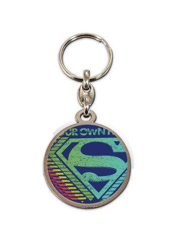 Dc Superman Logo Round Metal Keychain