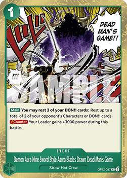 Demon Aura Nine Sword Style Asura Blades Drawn Dead Man's Game (OP12-037) (V.1) Immagine principale del prodotto
