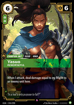 Yasuo, Remorseful (V.1 - Rare) Immagine principale del prodotto