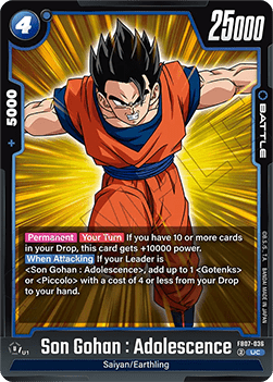 Son Gohan : Adolescence (FB07-036) [Fusion World] Immagine principale del prodotto