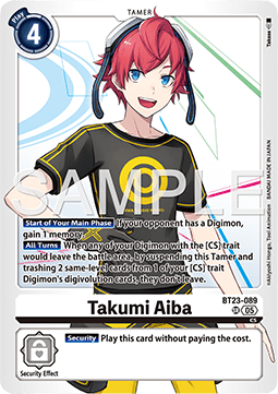 Takumi Aiba (BT23-089) (V.1) Immagine principale del prodotto