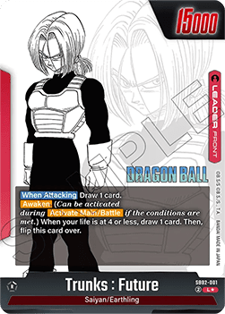 Trunks : Future // Trunks : Future (SB02-001) [Fusion World] (V.2 - Alternate Art) Immagine principale del prodotto
