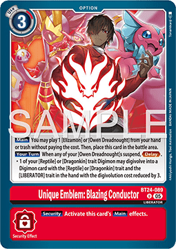 Unique Emblem: Blazing Conductor (BT24-089) Immagine principale del prodotto
