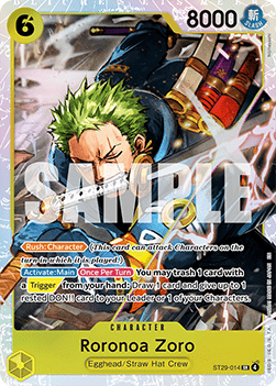 Roronoa Zoro (ST29-014) (V.1) Immagine principale del prodotto