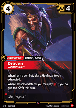 Draven, Vanquisher (V.1 - Rare) Immagine principale del prodotto