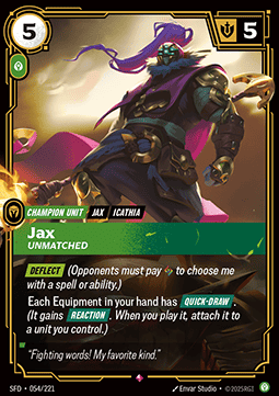 Jax, Unmatched (V.1 - Rare) Immagine principale del prodotto