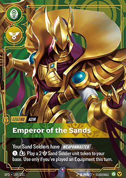 Azir, Emperor of the Sands (V.1 - Rare) Immagine principale del prodotto