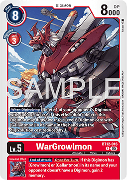 WarGrowlmon (BT12-016) Immagine principale del prodotto