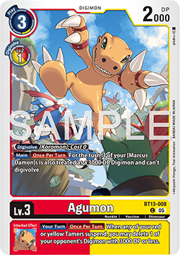 Agumon (BT13-008) Immagine principale del prodotto