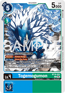 Togemogumon (BT16-021) (V.1) Immagine principale del prodotto
