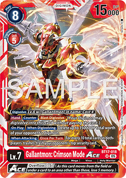 Gallantmon: Crimson Mode Ace (BT17-018) (V.1) Immagine principale del prodotto