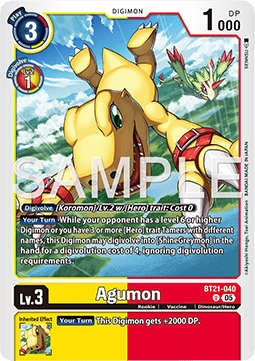 Agumon (BT21-040) (V.1) Immagine principale del prodotto