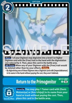 Return to the Primogenitor (BT17-097) Immagine principale del prodotto