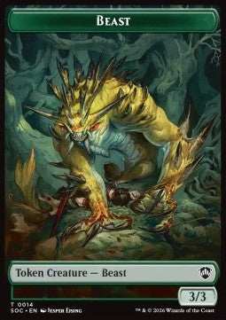 Beast Token (G 3/3) // Fractal Token (GU 0/0)