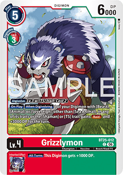Grizzlymon (BT25-012) Immagine principale del prodotto