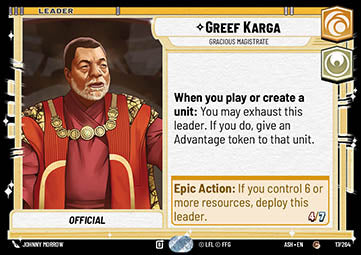 Greef Karga, Gracious Magistrate