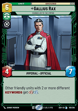Gallius Rax, Counselor to the Empire