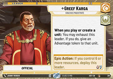 Greef Karga, Gracious Magistrate (V.1)