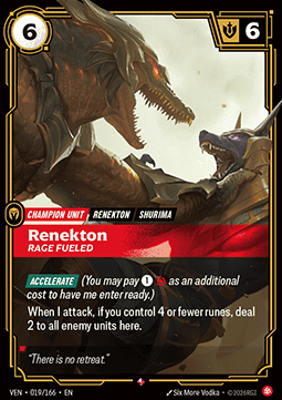 Renekton, Rage Fueled (V.1 - Rare) Immagine principale del prodotto