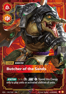 Renekton, Butcher of the Sands (V.1 - Rare) Immagine principale del prodotto