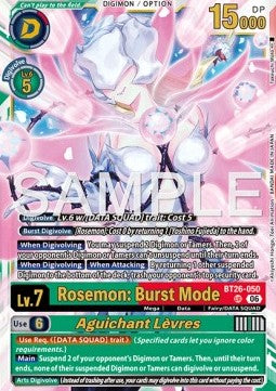 Rosemon: Burst Mode / Aguichant Lèvres (BT26-050) (V.1) Immagine principale del prodotto