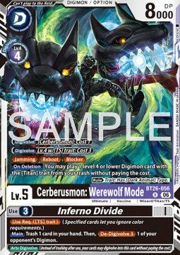Cerberusmon: Werewolf Mode / Inferno Divide (BT26-056) Immagine principale del prodotto