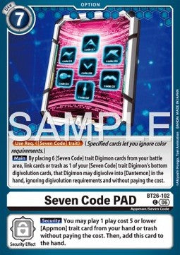 Seven Code PAD (BT26-102) Immagine principale del prodotto