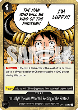 I'm Luffy!! The Man Who Will Be King of the Pirates!! (OP17-096) Immagine principale del prodotto