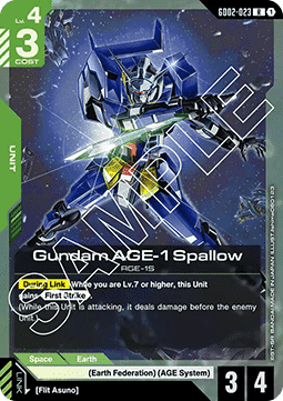 Gundam AGE-1 Spallow (GD02-023) (V.1 - Rare) Immagine principale del prodotto