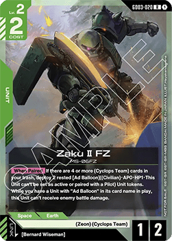 Zaku II FZ (GD03-020) (V.1 - Rare) Immagine principale del prodotto