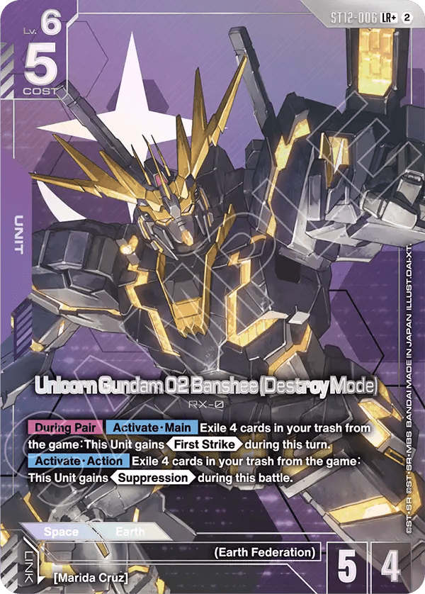 Unicorn Gundam 02 Banshee (Destroy Mode) (ST12-006) (V.2 - Legendary Rare +)
