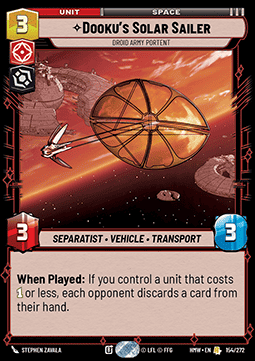 Dooku's Solar Sailer, Droid Army Portent