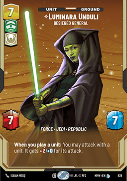 Luminara Unduli, Besieged General (V.3)