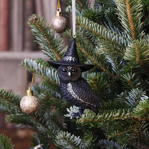 Owlocen Black Witch Owl Hanging Ornament