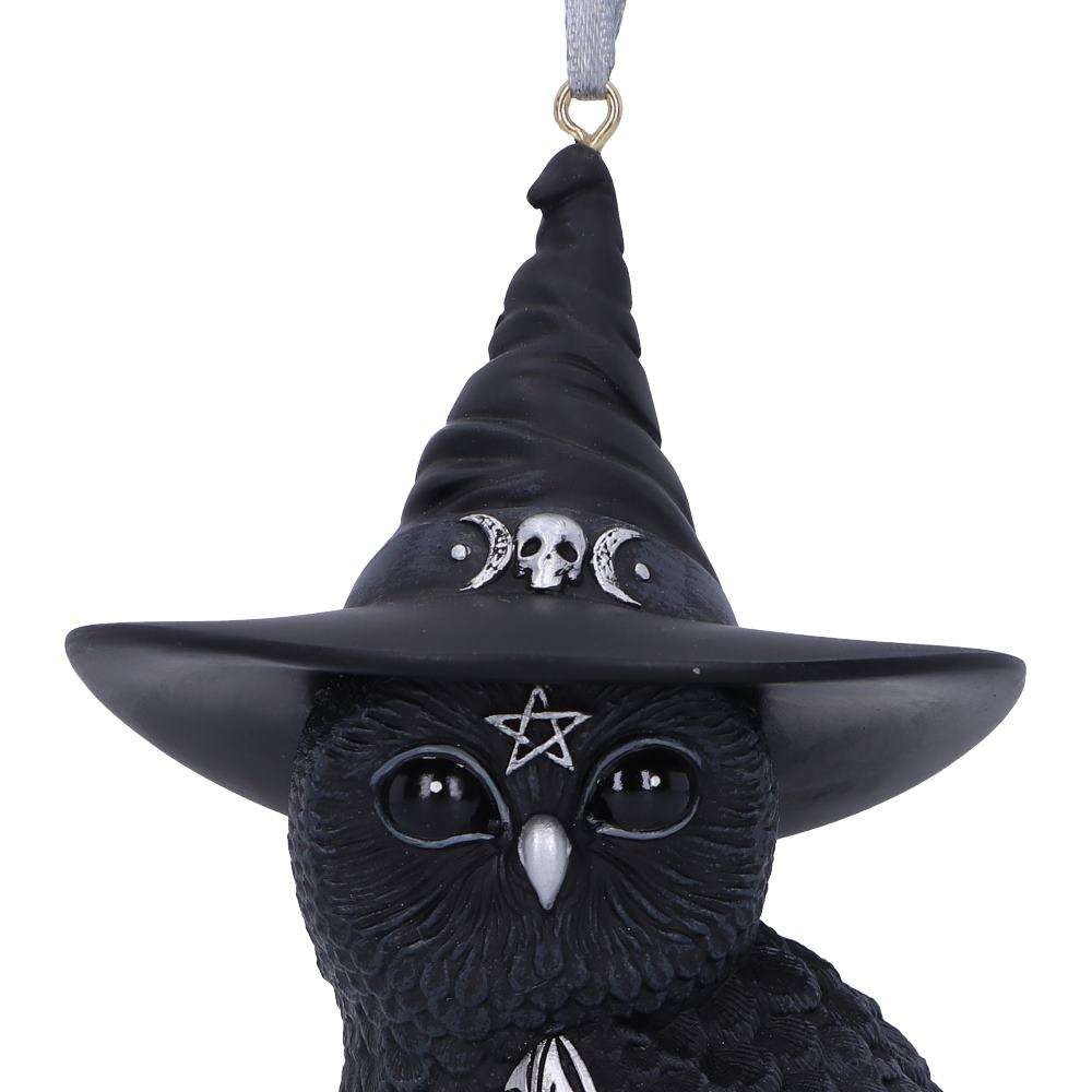 Owlocen Black Witch Owl Hanging Ornament