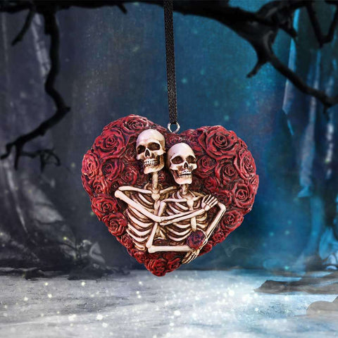 Love Skeleton Roses Hanging Ornament