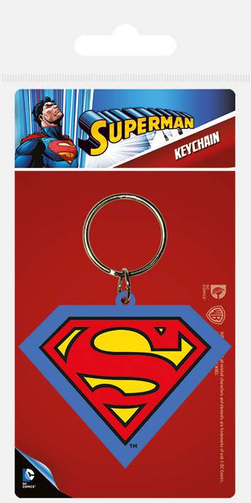 Superman logo rubber keychain