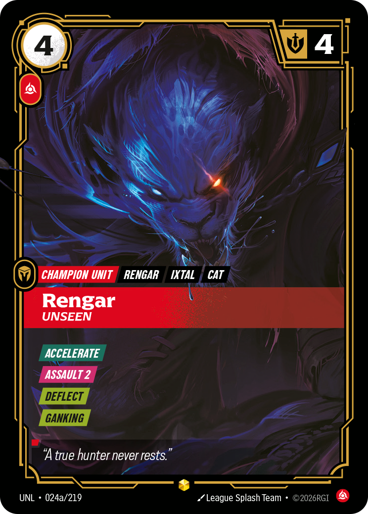 Rengar, Unseen - Unleashed (Showcase) [UNL-024a] — Inglese