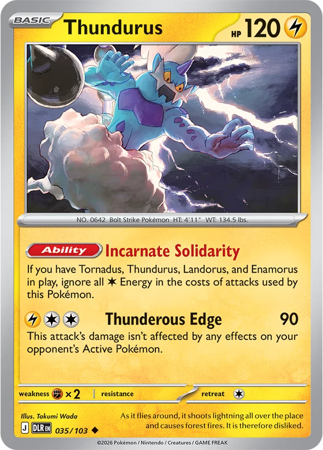 Immagine di riferimento in inglese — carta in vendita in italiano: Thundurus — DLR 035/103 — Bill’s Archive Immagine principale del prodotto