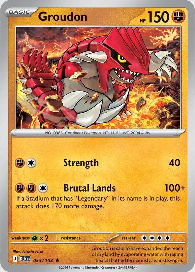 Immagine di riferimento in inglese — carta in vendita in italiano: Groudon — DLR 053/103 — Bill’s Archive Immagine principale del prodotto